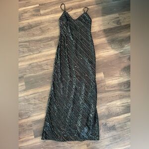 Black Sequin Gown